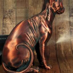 3D Printed Sphynx Cat Statue Home Decor, Pet Memorial Gift - thumbnail 2
