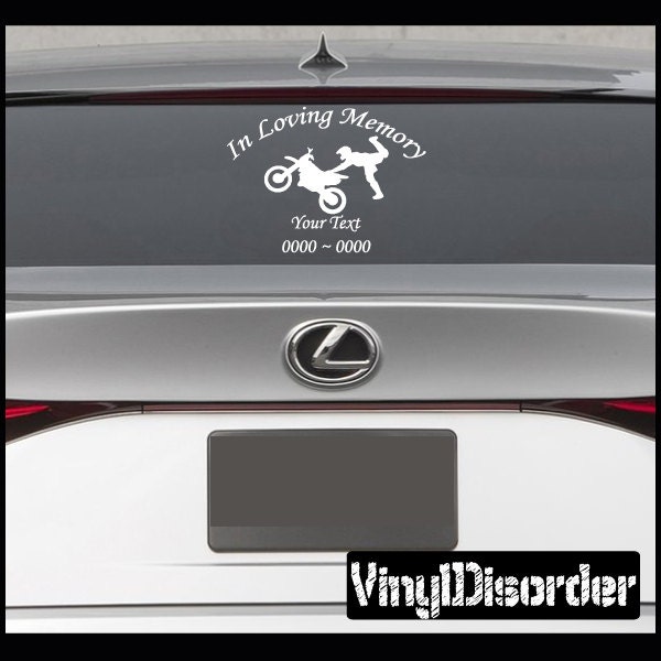 Dirt Bike 2 in Loving Memory Custom Car Or Wall Vinyl Decal Stickers - Ilmdirtbike2Et - image 1