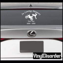 Dirt Bike 2 in Loving Memory Custom Car Or Wall Vinyl Decal Stickers - Ilmdirtbike2Et - thumbnail 1