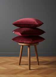 Handmade Burgundy Velvet Pillow Cover, Decorative Cushion - thumbnail 1