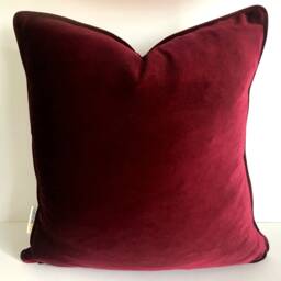 Handmade Burgundy Velvet Pillow Cover, Decorative Cushion - thumbnail 3