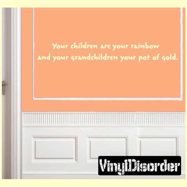 Your Children Are Your Rainbow & Grandchildren Pot Of - Vinyl Wall Decal Quotes Sticker Familyphotosquotes02Et - image 1