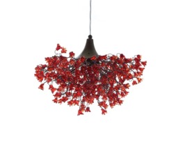 Romantic Red Chandeliers With Flowers, Hanging Lamp For Living Room, Bedroom