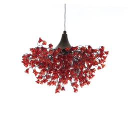 Romantic Red Chandeliers With Flowers, Hanging Lamp For Living Room, Bedroom - thumbnail 2