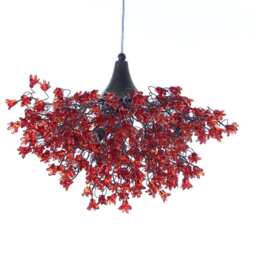 Romantic Red Chandeliers With Flowers, Hanging Lamp For Living Room, Bedroom - thumbnail 3