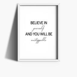Believe in Yourself Print - Bedroom Prints Home Wall Art Decor Inspirational Quote Positivity Poster - thumbnail 2