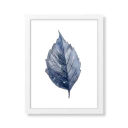 Botanical Print, Blue Leaf Wall Art, Leaves Room Decor, Set Of 3 Prints, Home Office - thumbnail 2