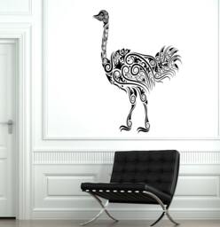 Wall Decal Ostrich Camel-Bird Ornament Tribal Mural Vinyl Decal1711Dz - thumbnail 1