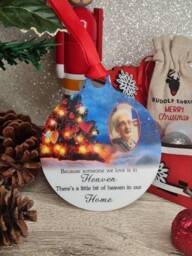 Personalised Christmas Memory Bauble - Picture Of Your Loved One Remember Memorial Xmas Gift Present Tree Decoration Decor