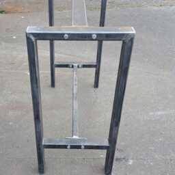 Retro Industrial Steel Table Frame H Design, Foot Rest Bar - thumbnail 2