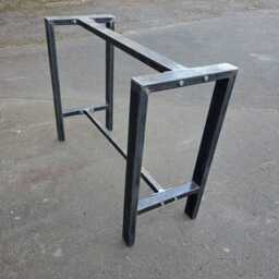Retro Industrial Steel Table Frame H Design, Foot Rest Bar - thumbnail 3