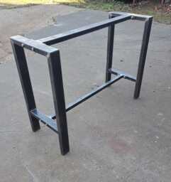 Retro Industrial Steel Table Frame H Design, Foot Rest Bar