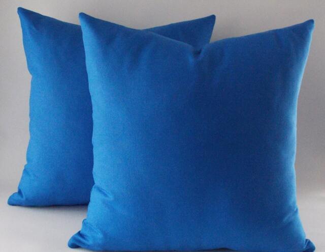 Indigo Blue Cotton Canvas Pillow Covers - Set Of 2 - image 1