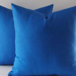 Indigo Blue Cotton Canvas Pillow Covers - Set Of 2 - thumbnail 2