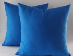 Indigo Blue Cotton Canvas Pillow Covers - Set Of 2