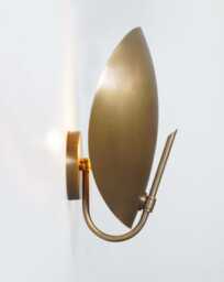 Mid Century Modern Brass Wall Sconce - Adjustable Lighting Fixture - thumbnail 1