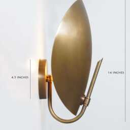 Mid Century Modern Brass Wall Sconce - Adjustable Lighting Fixture - thumbnail 3