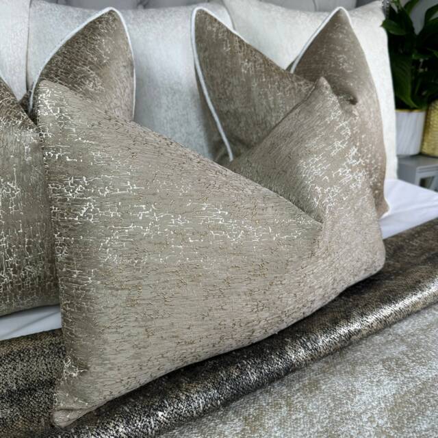 Lumbar Pillow Cover, Rectangle Bolster Cushion Gold Pillow Bed Cushion, Decorative Case, Blake - image 1