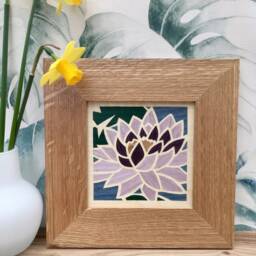 Crocus Flower Marquetry Wall Art, Small Purple Hanging, Picture, Framed Flower Picture, Stylish Artwork - thumbnail 2