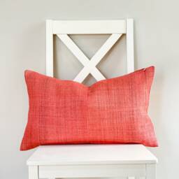 Pink Neutral Tribal Hemp Hand Woven Natural Dye Color Lumbar Pillow Cover - thumbnail 2