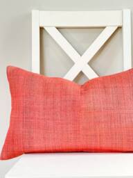Pink Neutral Tribal Hemp Hand Woven Natural Dye Color Lumbar Pillow Cover - thumbnail 1