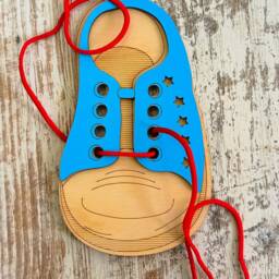 Lacing Toy, Shoe Practice For Kids, Wooden Threading, Activity Toy Baby, Fine Motor Skills, Learning Educational Homeschool Toddler - thumbnail 3
