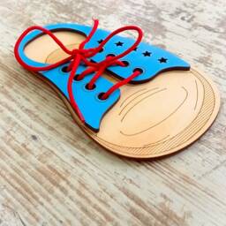 Lacing Toy, Shoe Practice For Kids, Wooden Threading, Activity Toy Baby, Fine Motor Skills, Learning Educational Homeschool Toddler - thumbnail 2