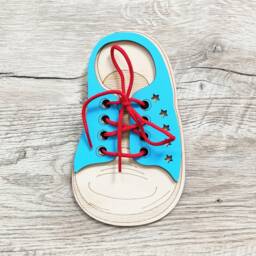 Lacing Toy, Shoe Practice For Kids, Wooden Threading, Activity Toy Baby, Fine Motor Skills, Learning Educational Homeschool Toddler - thumbnail 1