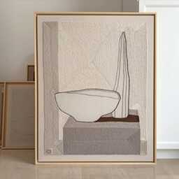 Large Minimalist Textile Wall Art, Living Room Decor, Statement Neutral Fiber Art, Japandi Decor, Beige Abstract Hanging - thumbnail 4