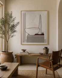 Large Minimalist Textile Wall Art, Living Room Decor, Statement Neutral Fiber Art, Japandi Decor, Beige Abstract Hanging - thumbnail 1
