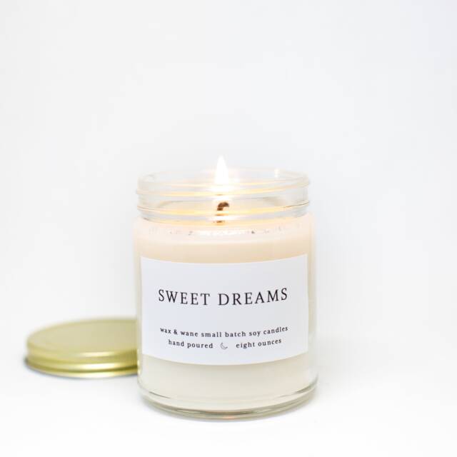 Sweet Dreams Lavender Soy Candle - Aromatherapy Essential Oils, 8 Oz - image 1