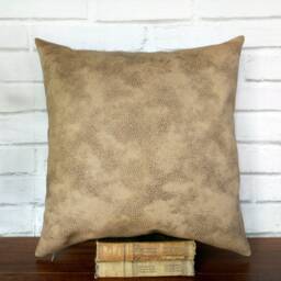 Caramel Faux Leather Pillow Cover Suede Back, Scandinavian Decor - thumbnail 2