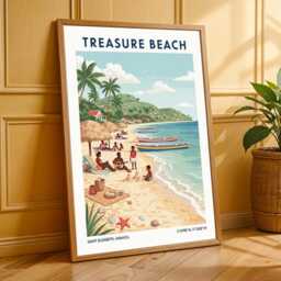 Treasure Beach Jamaica Print Tropical Caribbean Island Art - thumbnail 3