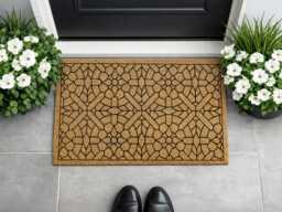 Whimsical Lattice Doormat I Heavy Duty Floor Mat Patterned Exterior Rug - thumbnail 1