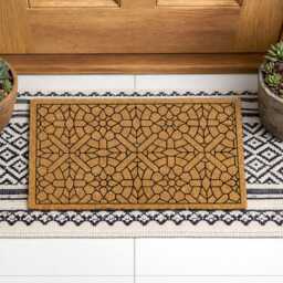 Whimsical Lattice Doormat I Heavy Duty Floor Mat Patterned Exterior Rug - thumbnail 3