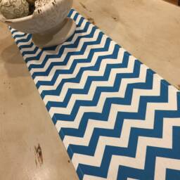 Cushion Cover, Chevron Covers, Modern Teal & White Reversible Quality Cotton Blend, 55cm, Handmade - thumbnail 4