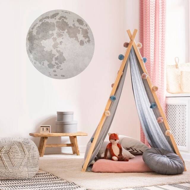 Moon Stencil - Wall Art Stencil Easy To Use Wall Stencils For A Quick Room Update Large Nursery Walls - image 1