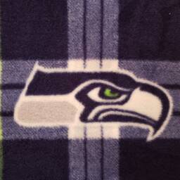 "Fleece Blanket - Seattle Seahawks Plaid No-Sew Blanket 58"" X 72" - thumbnail 2