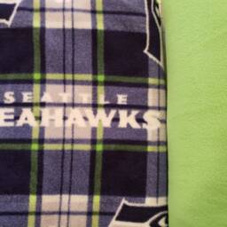 "Fleece Blanket - Seattle Seahawks Plaid No-Sew Blanket 58"" X 72" - thumbnail 4