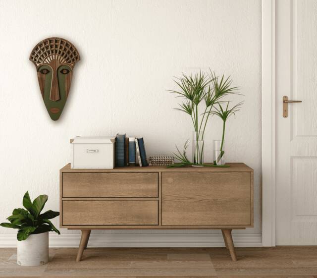 Mademoiselle Mask, Decorative Fun Wall Decor, Urban Modern Wood Mask , Art, Chic - image 1