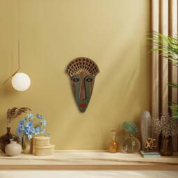 Mademoiselle Mask, Decorative Fun Wall Decor, Urban Modern Wood Mask , Art, Chic - thumbnail 2