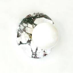Calacatta Viola Marble & Glass Globe Round Flush Mount Light Fixture Minimalist Sconce Kitchen Bathroom - thumbnail 4