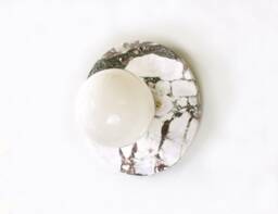 Calacatta Viola Marble & Glass Globe Round Flush Mount Light Fixture Minimalist Sconce Kitchen Bathroom