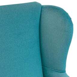 Blue Wool Look Wingback Armchair - Incredibly Soft Accent Chair Handmade in Britain - thumbnail 3
