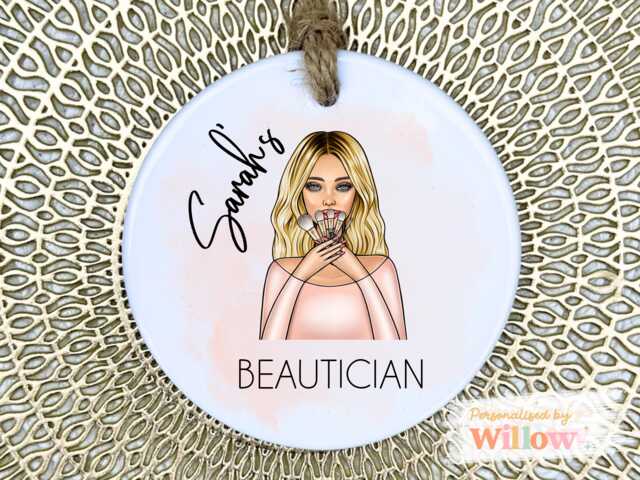 Personalized Beautician Gift Ceramic Christmas Ornament Keepsake - image 1