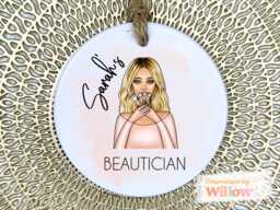 Personalized Beautician Gift Ceramic Christmas Ornament Keepsake - thumbnail 1