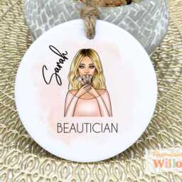 Personalized Beautician Gift Ceramic Christmas Ornament Keepsake - thumbnail 4