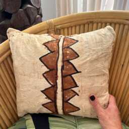 Vintage Tongan Tapa Cloth Cushion Cover - Handmade For Tiki Bars & Tropical Interiors - thumbnail 3