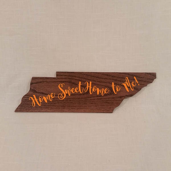 "Home Sweet To Me - Tennessee Shape Wall Hanging 24"" X 6.5" - image 1