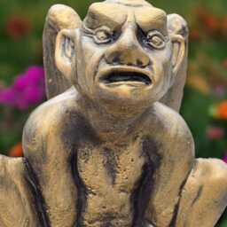 Stone Gargoyle Sculpture Concrete Gothic Monster Statue Cement Demon Figure Outdoor Animal Ornament Garden & Home Decor Handmade - thumbnail 2